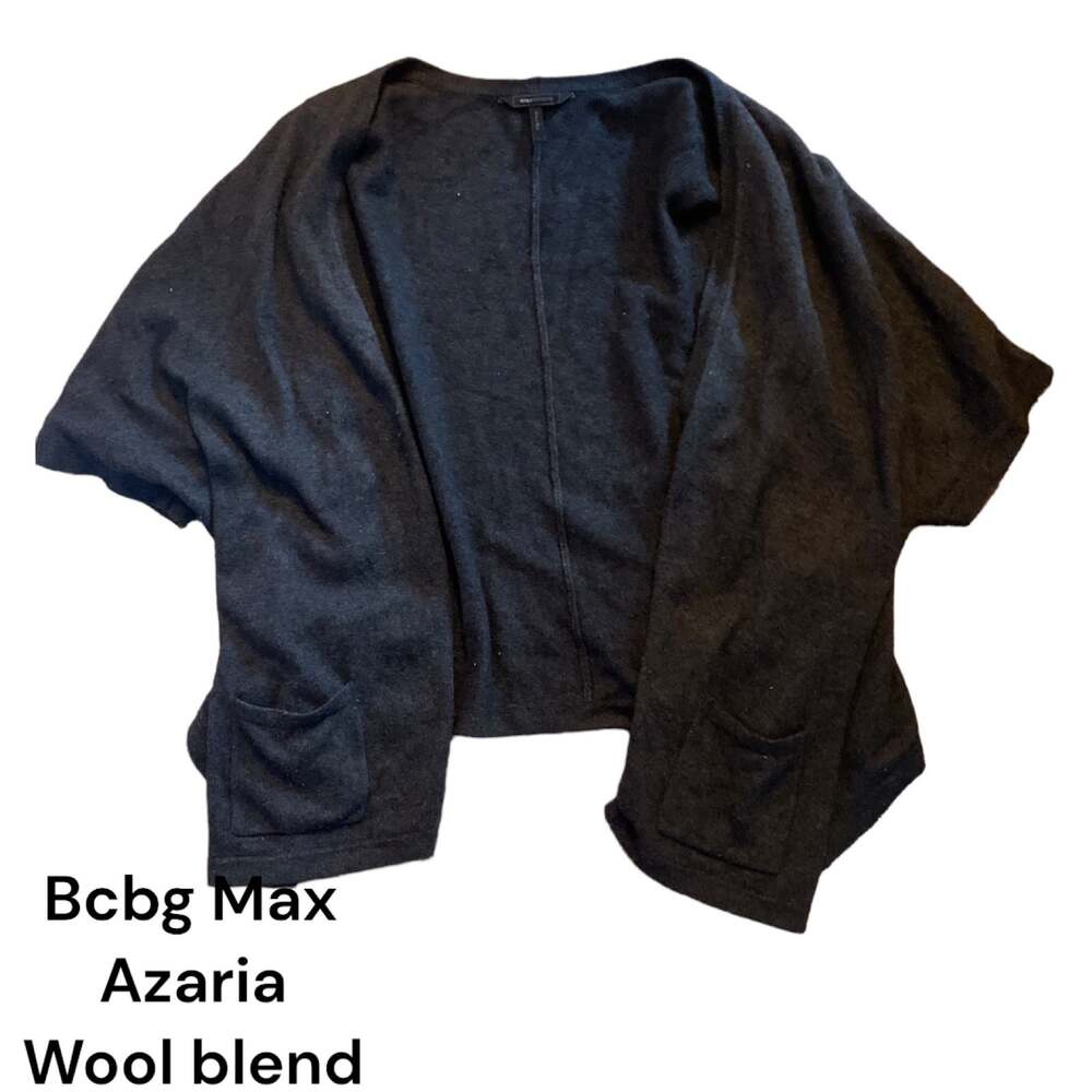 Bcbg Max Azaria lambs wool cashmere blend open front oversized cardigan large